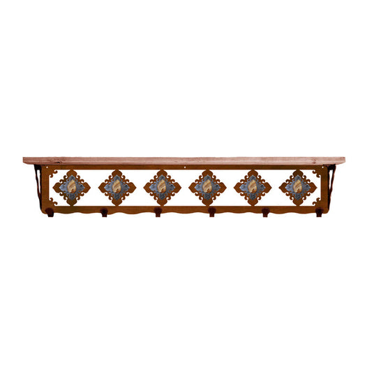 Picture Jasper Stone 42 Inch Pine Hook Shelf