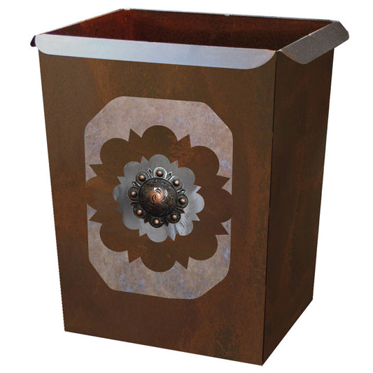 Round Copper Concho Waste Basket