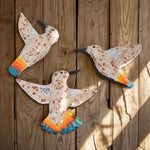 Mosaic Hummingbirds Beige - Set of 3