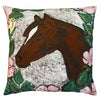 Horse & Roses Embroidered Pillow