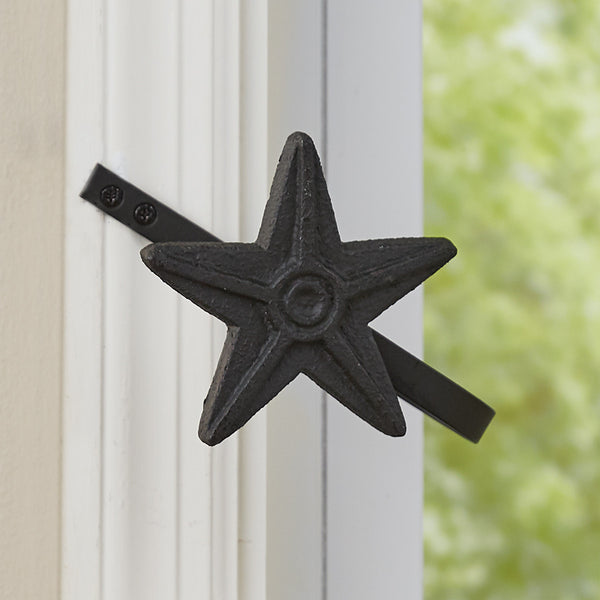 Black Cast Iron Star Tie Backs - Set of 2