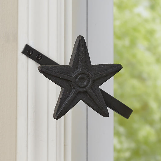 Black Cast Iron Star Tie Backs - Set of 2