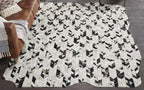 Cowhide Mosaic Chevron Rug - White/Black - 5 x 9