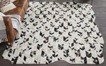 Cowhide Mosaic Chevron Rug - White/Black - 5 x 9