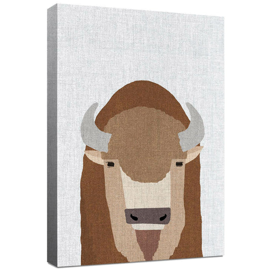 Minimalist Buffalo Canvas Art