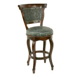 Spanish Heritage Turquoise Swivel Counter Stool with Back - Set of 2