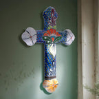 Red Flower Cross Wall Art
