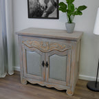 Horseshoe Cabinet with Leather Accents