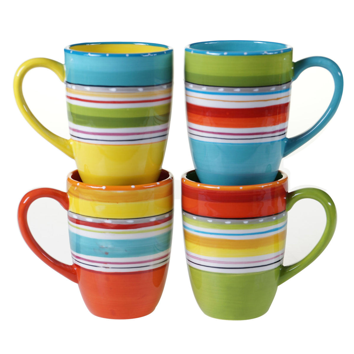 Sunrise Stripes Mugs - Set of 4