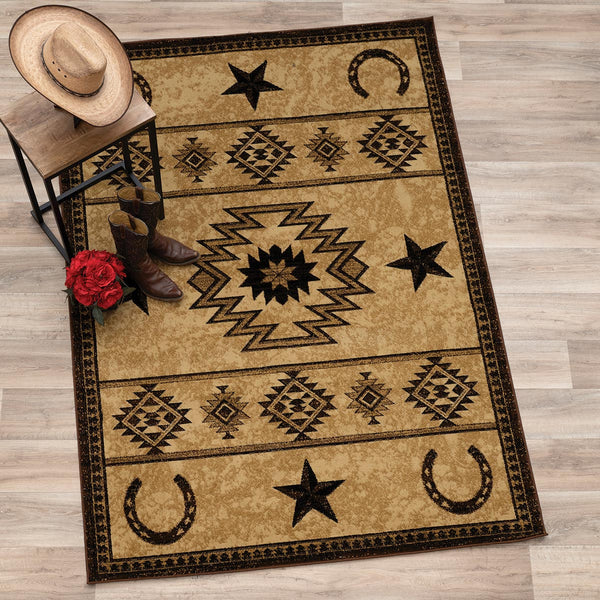 Cowboy Star & Horseshoe Rug - 2 x 8