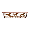 Wild Horses 34 Inch Pine Hook Shelf