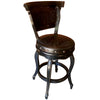 Spanish Heritage Swivel Barstool with Back - Black