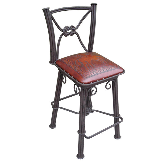 Coronado Iron Barstool with Swivel Back - Bronco