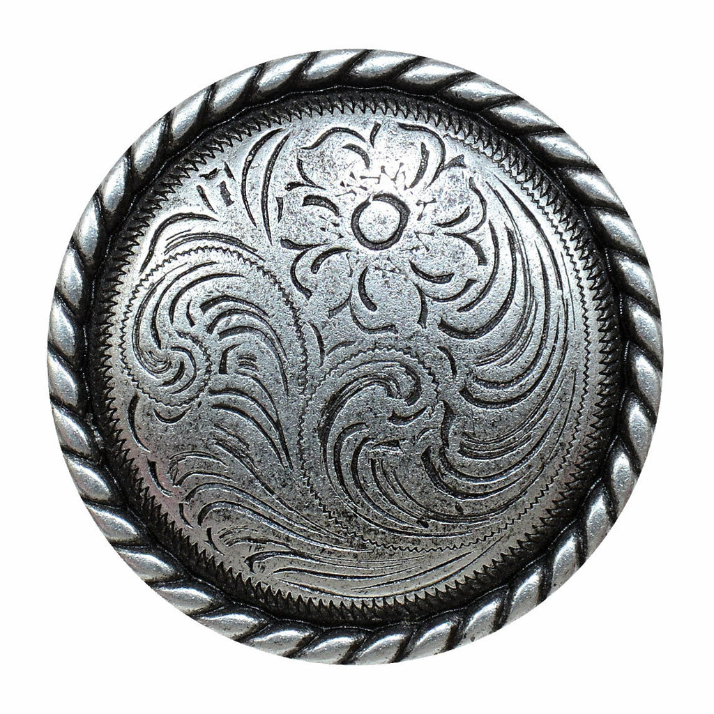 Engraved Flower Cabinet Knobs - Set of 2