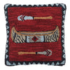 Canoe Trip Hooked Pillow with Feather Insert