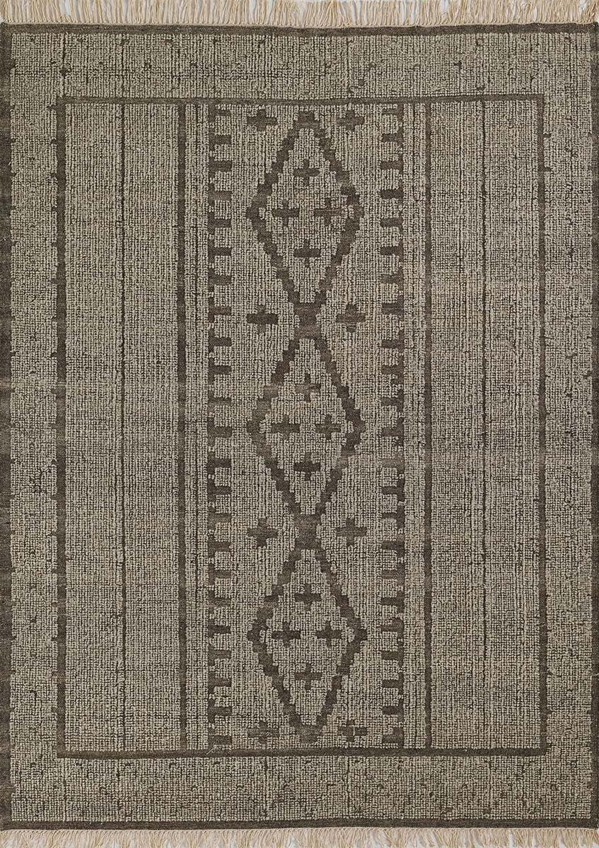 Southwest Charm Tan Fringed Rug - 2 x 8