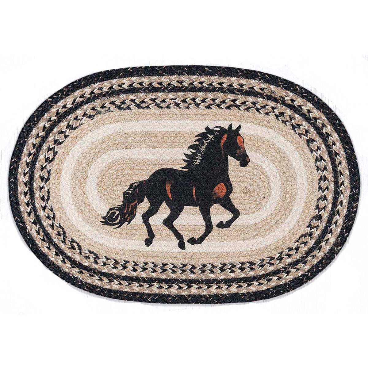 Windswept Stallion Oval Patch Rug - OUT OF STOCK UNTIL 07/06/2026