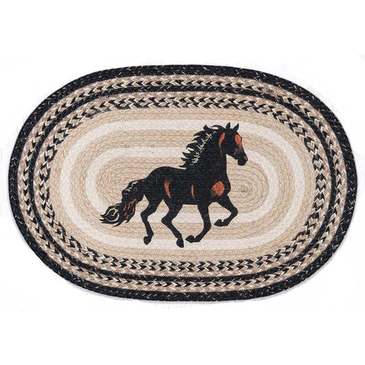 Windswept Stallion Oval Patch Rug - OUT OF STOCK UNTIL 07/06/2026