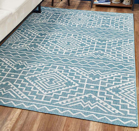 Chandler Aqua Indoor/Outdoor Rug - 5 x 8