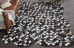 Cowhide Mosaic Rug - Black - 6 x 9