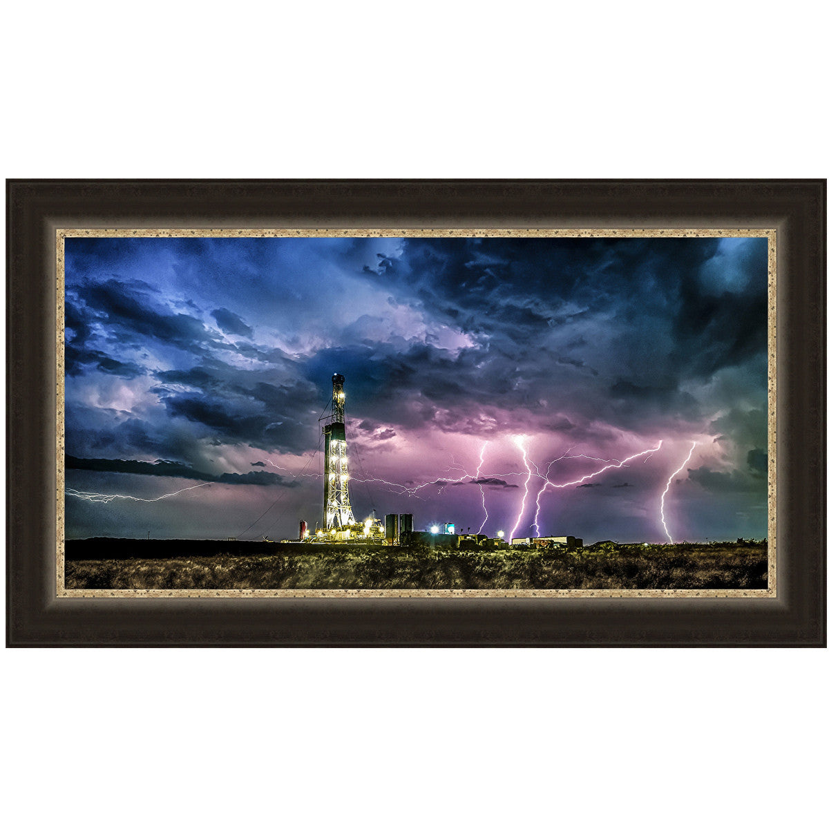 Oilfield Thunderstorm Framed Art