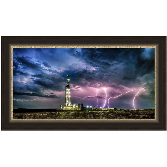 Oilfield Thunderstorm Framed Art