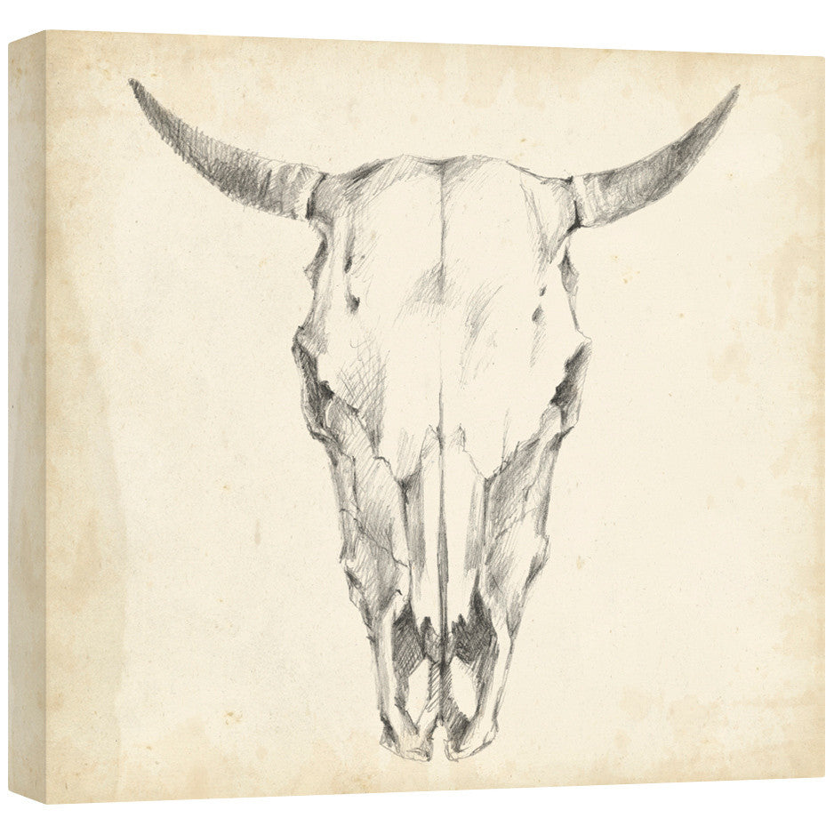 Western Skull Mount I Gallery Wrapped Canvas