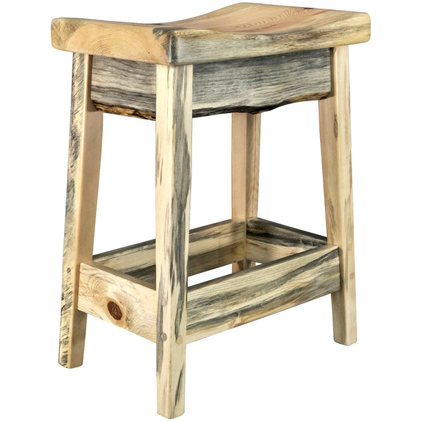 Lima Counter Height Saddle Barstool - Clear Lacquer