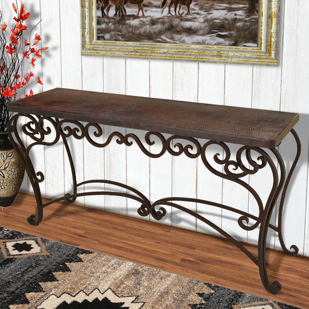 Laredo Copper Sofa Table - 60 Inch