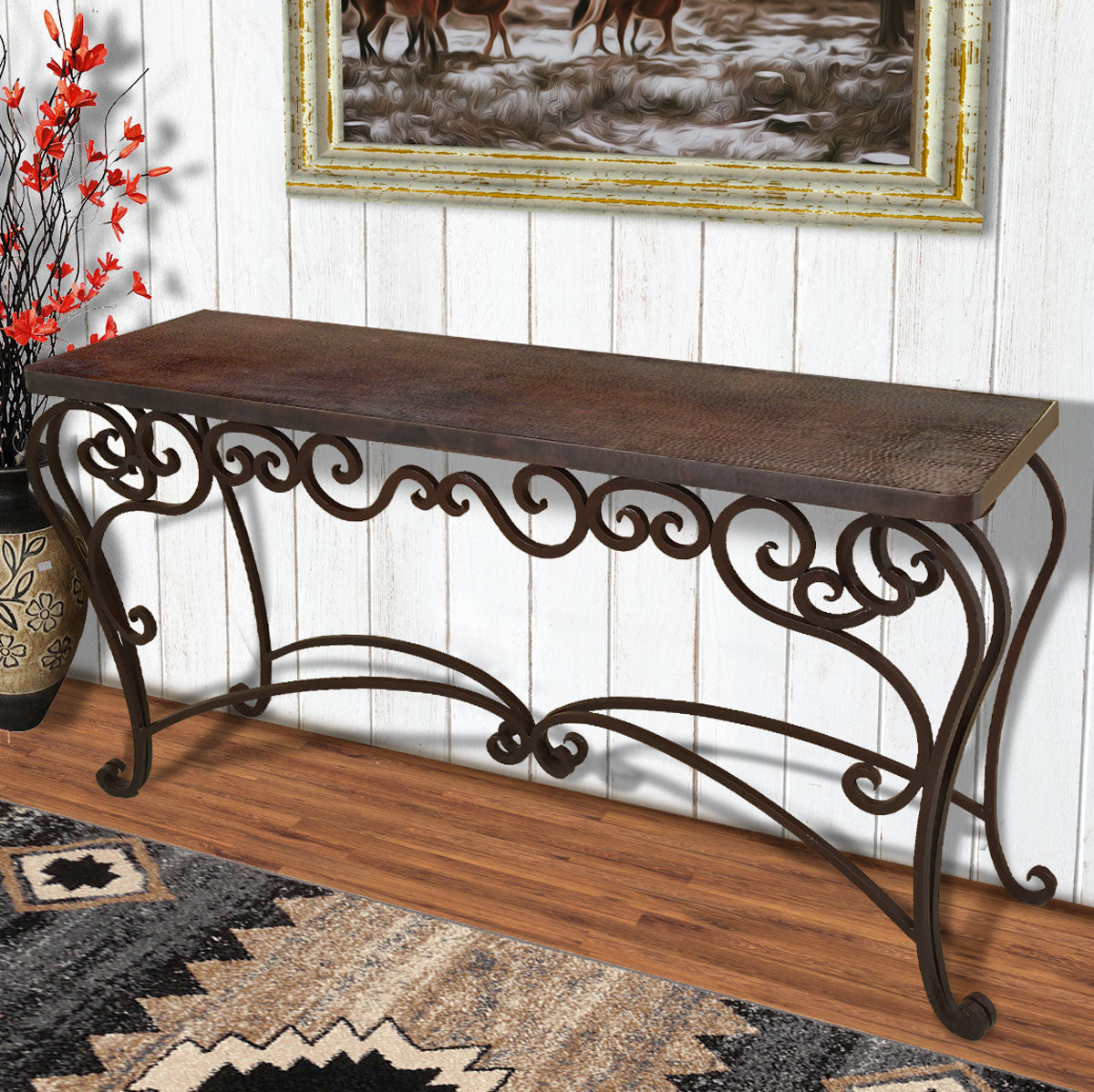 Laredo Copper Sofa Table - 60 Inch