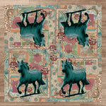 Blue Horse Rug - 8 Ft. Square