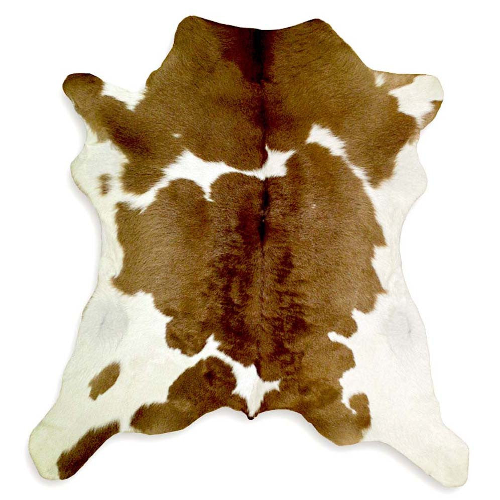 Brown & White Calfskin Rug