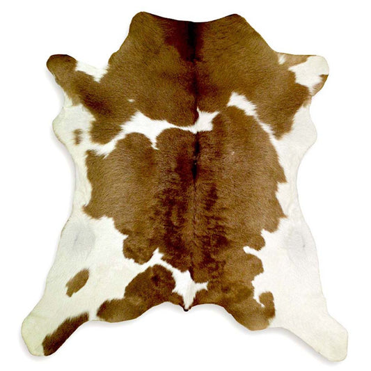 Brown & White Calfskin Rug