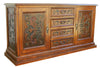 Fleur de Lys Painted Leather Large Buffet