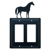 Wrought Iron Horse Double GFI Cover