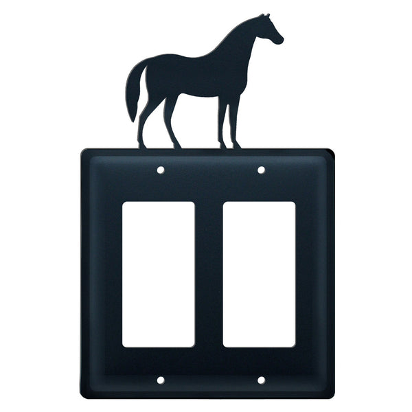 Wrought Iron Horse Double GFI Cover