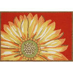 Red Sunflower Sunburst Floor Mat - 2 x 3