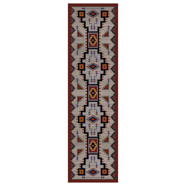 Tribal Rain Blue Rug - 2 x 8