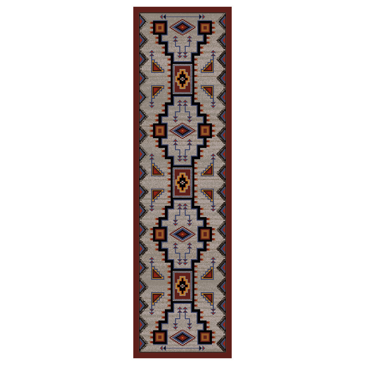 Tribal Rain Blue Rug - 2 x 8