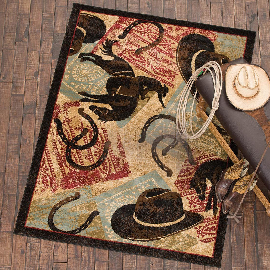 Cowboy Icons Rug - 2 x 8