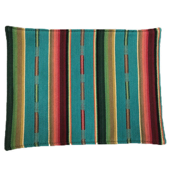 Turquoise Stripe Serape Fabric Placemats - Set of 4