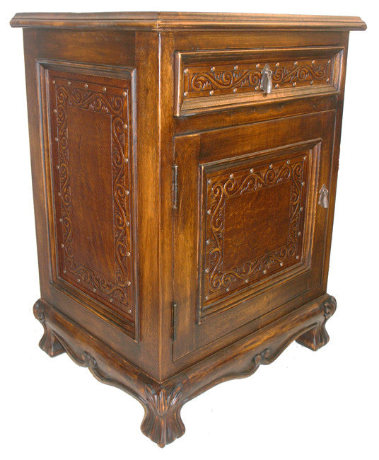 Spanish Single Drawer and Door Nightstand