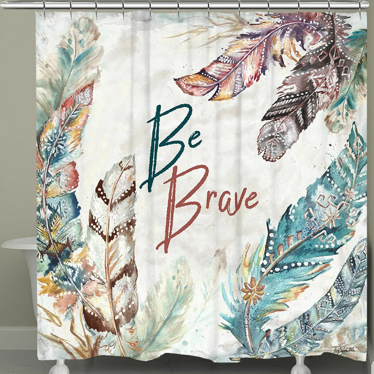 Brave Feathers Shower Curtain