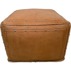 Large Square Ottoman with Tacks - Natural