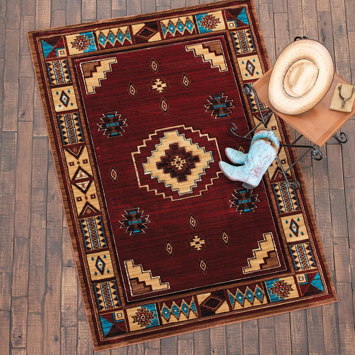 Native Vibes Southwest Burgundy Rug - 3 x 4 - OUT OF STOCK UNTIL 05/27/2026