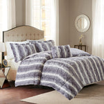 Jackson Gray Faux Fur Bed Set - King