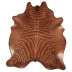 Printed Brown Zebra Cowhide Rug - Large