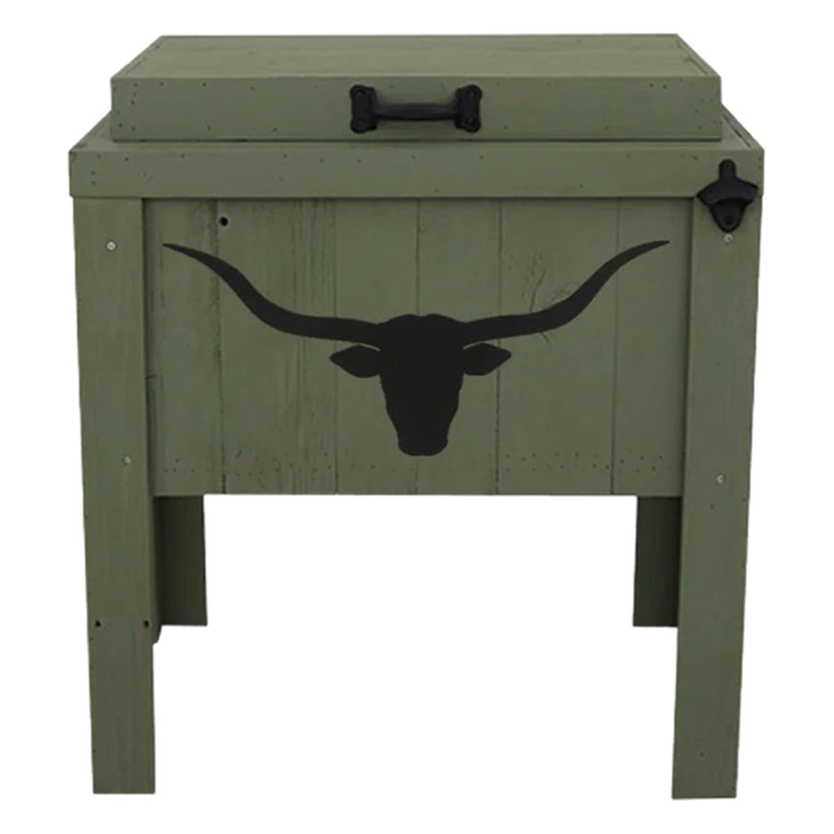 Longhorn Silhouette Single Cooler - Sage