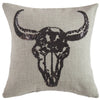 Sequin Steer Skull Pillow