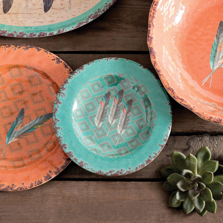 Feather Design Melamine Salad Plates - Set of 4 - OVERSTOCK